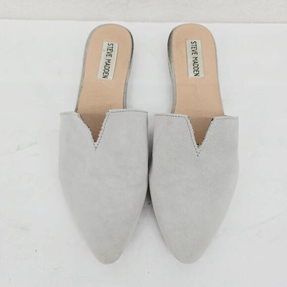 Steve Madden Ally Mules Flats Leather Gray 7.5 - Picture 5 of 9